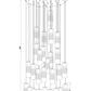 Z-Lite Alton 36" 27-Light Matte Black Steel and Clear Frosted Glass Shade Chandelier