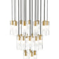 Z-Lite Alton 36" 27-Light Modern Gold Steel and Clear Frosted Glass Shade Chandelier