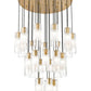 Z-Lite Alton 36" 27-Light Modern Gold Steel and Clear Frosted Glass Shade Chandelier