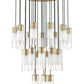 Z-Lite Alton 36" 27-Light Modern Gold Steel and Clear Frosted Glass Shade Chandelier