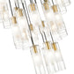Z-Lite Alton 36" 27-Light Modern Gold Steel and Clear Frosted Glass Shade Chandelier