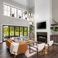 Z-Lite Alton 36" 27-Light Modern Gold Steel and Clear Frosted Glass Shade Chandelier