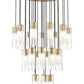 Z-Lite Alton 36" 27-Light Modern Gold Steel and Clear Frosted Glass Shade Chandelier