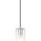 Z-Lite Alton 5" 1-Light Brushed Nickel Steel and Clear Frosted Glass Shade Pendant Light