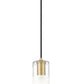 Z-Lite Alton 5" 1-Light Modern Gold Steel and Clear Frosted Glass Shade Pendant Light