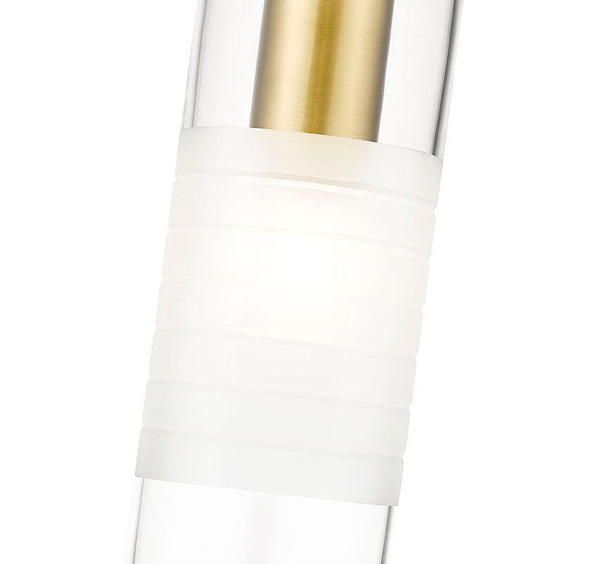 Z-Lite Alton 5" 1-Light Modern Gold Steel and Clear Frosted Glass Shade Pendant Light