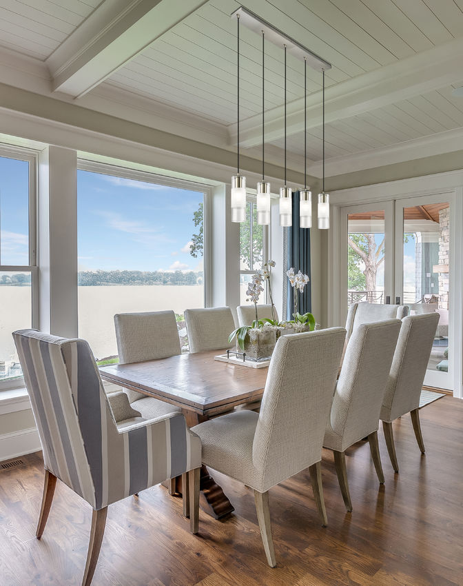 Z-Lite Alton 5" 5-Light Brushed Nickel Steel and Clear Frosted Glass Shade Linear Chandelier