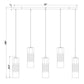 Z-Lite Alton 5" 5-Light Brushed Nickel Steel and Clear Frosted Glass Shade Linear Chandelier