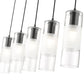 Z-Lite Alton 5" 5-Light Matte Black Steel and Clear Frosted Glass Shade Linear Chandelier