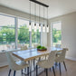 Z-Lite Alton 5" 5-Light Matte Black Steel and Clear Frosted Glass Shade Linear Chandelier