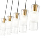 Z-Lite Alton 5" 5-Light Modern Gold Steel and Clear Frosted Glass Shade Linear Chandelier