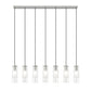 Z-Lite Alton 5" 7-Light Brushed Nickel Steel and Clear Frosted Glass Shade Linear Chandelier