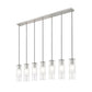 Z-Lite Alton 5" 7-Light Brushed Nickel Steel and Clear Frosted Glass Shade Linear Chandelier