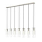 Z-Lite Alton 5" 7-Light Brushed Nickel Steel and Clear Frosted Glass Shade Linear Chandelier