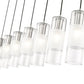 Z-Lite Alton 5" 7-Light Brushed Nickel Steel and Clear Frosted Glass Shade Linear Chandelier