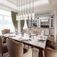 Z-Lite Alton 5" 7-Light Brushed Nickel Steel and Clear Frosted Glass Shade Linear Chandelier