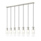 Z-Lite Alton 5" 7-Light Brushed Nickel Steel and Clear Frosted Glass Shade Linear Chandelier