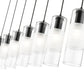 Z-Lite Alton 5" 7-Light Matte Black Steel and Clear Frosted Glass Shade Linear Chandelier