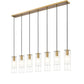 Z-Lite Alton 5" 7-Light Modern Gold Steel and Clear Frosted Glass Shade Linear Chandelier