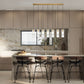 Z-Lite Alton 5" 7-Light Modern Gold Steel and Clear Frosted Glass Shade Linear Chandelier