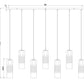 Z-Lite Alton 5" 7-Light Modern Gold Steel and Clear Frosted Glass Shade Linear Chandelier