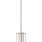 Z-Lite Alton 824P-ROD 5" 1-Light Brushed Nickel Steel and Clear Frosted Glass Shade Pendant Light