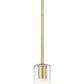 Z-Lite Alton 824P-ROD 5" 1-Light Modern Gold Steel and Clear Frosted Glass Shade Pendant Light