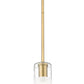 Z-Lite Alton 824P-ROD 5" 1-Light Modern Gold Steel and Clear Frosted Glass Shade Pendant Light