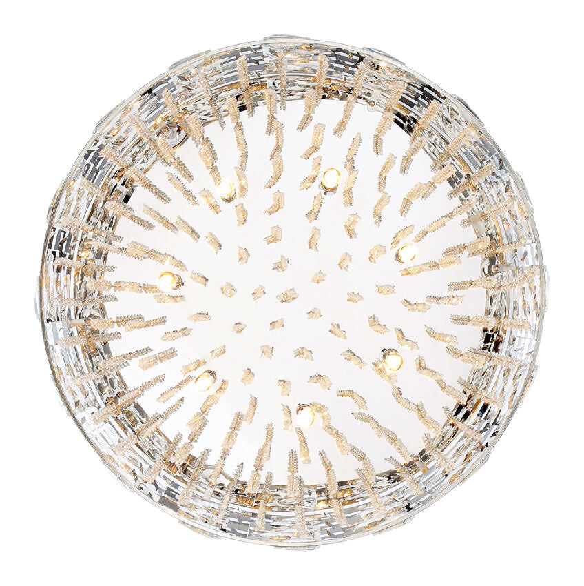 Z-Lite Aludra 24" 7-Light Chrome Pendant Light With Mirror Stainless Steel Shade