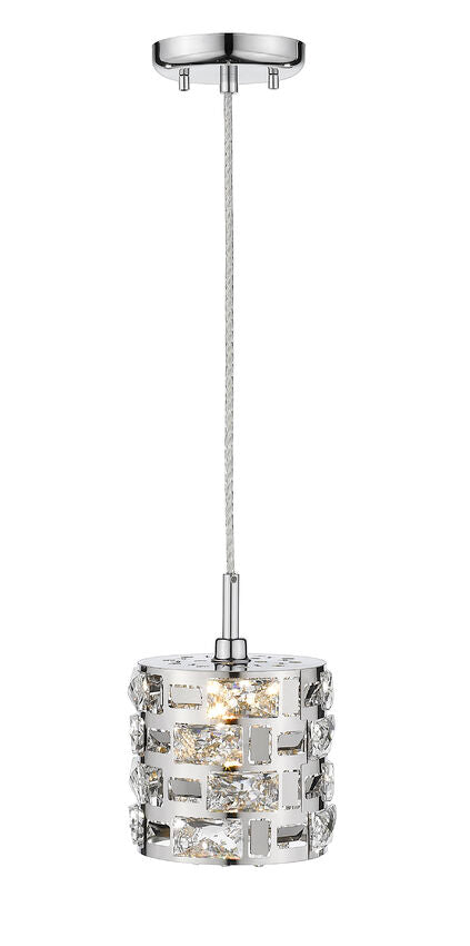 Z-Lite Aludra 7" 1-Light Chrome Steel Mini Pendant Light