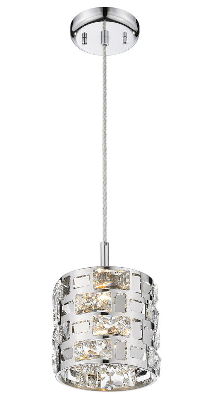 Z-Lite Aludra 7" 1-Light Chrome Steel Mini Pendant Light