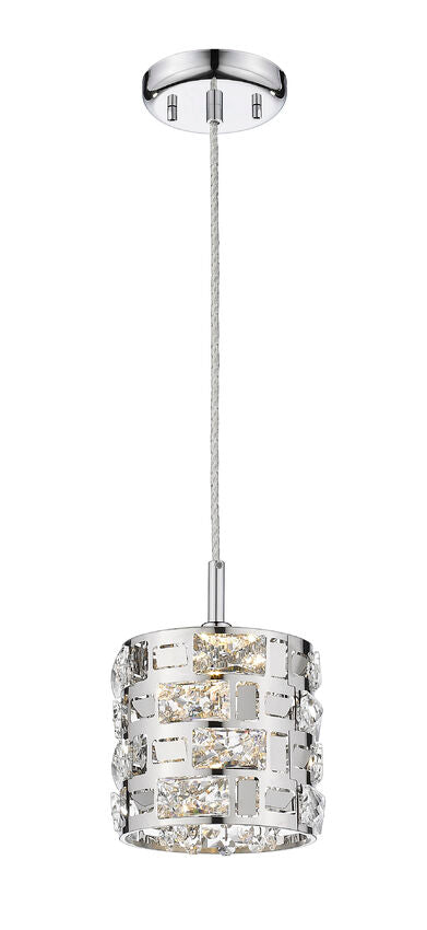 Z-Lite Aludra 7" 1-Light Chrome Steel Mini Pendant Light