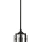 Z-Lite Alverton 6" 1-Light Matte Black Mini Pendant Light With Clear Glass Shade