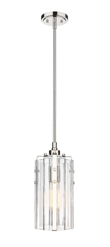 Z-Lite Alverton 6" 1-Light Polished Nickel Mini Pendant Light With Clear Glass Shade