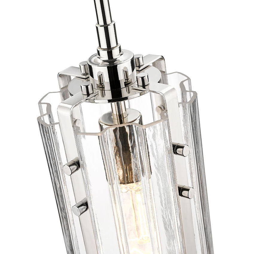 Z-Lite Alverton 6" 1-Light Polished Nickel Mini Pendant Light With Clear Glass Shade