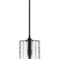 Z-Lite Alverton 8" 1-Light Matte Black Pendant Light With Clear Glass Shade