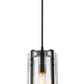 Z-Lite Alverton 8" 1-Light Matte Black Pendant Light With Clear Glass Shade