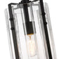 Z-Lite Alverton 8" 1-Light Matte Black Pendant Light With Clear Glass Shade