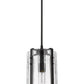 Z-Lite Alverton 8" 1-Light Matte Black Pendant Light With Clear Glass Shade
