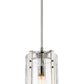 Z-Lite Alverton 8" 1-Light Polished Nickel Pendant Light With Clear Glass Shade