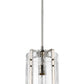 Z-Lite Alverton 8" 1-Light Polished Nickel Pendant Light With Clear Glass Shade