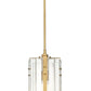 Z-Lite Alverton 8" 1-Light Rubbed Brass Pendant Light With Clear Glass Shade