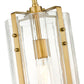Z-Lite Alverton 8" 1-Light Rubbed Brass Pendant Light With Clear Glass Shade