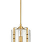 Z-Lite Alverton 8" 1-Light Rubbed Brass Pendant Light With Clear Glass Shade