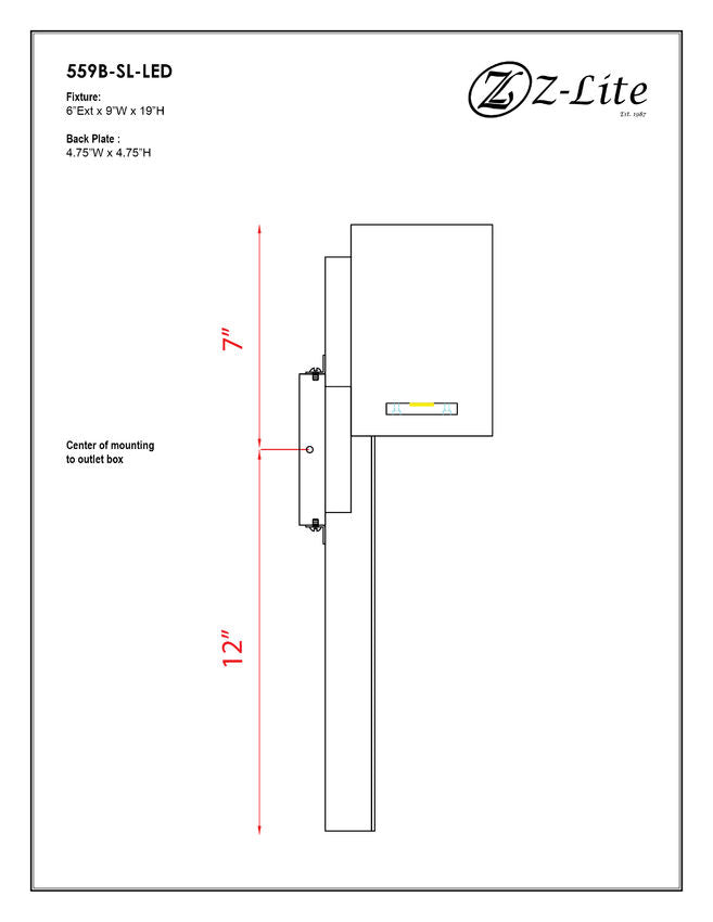 Z-Lite Amador 9" 1-Light LED Silver Aluminum Outdoor Wall Sconce
