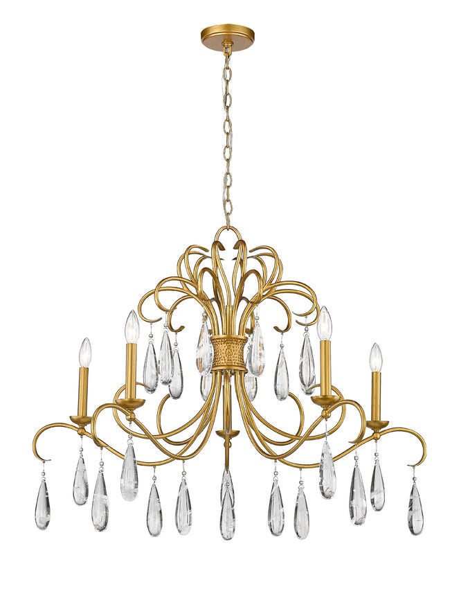 Z-Lite Amara 38" 5-Light Gilded Gold Steel Chandelier