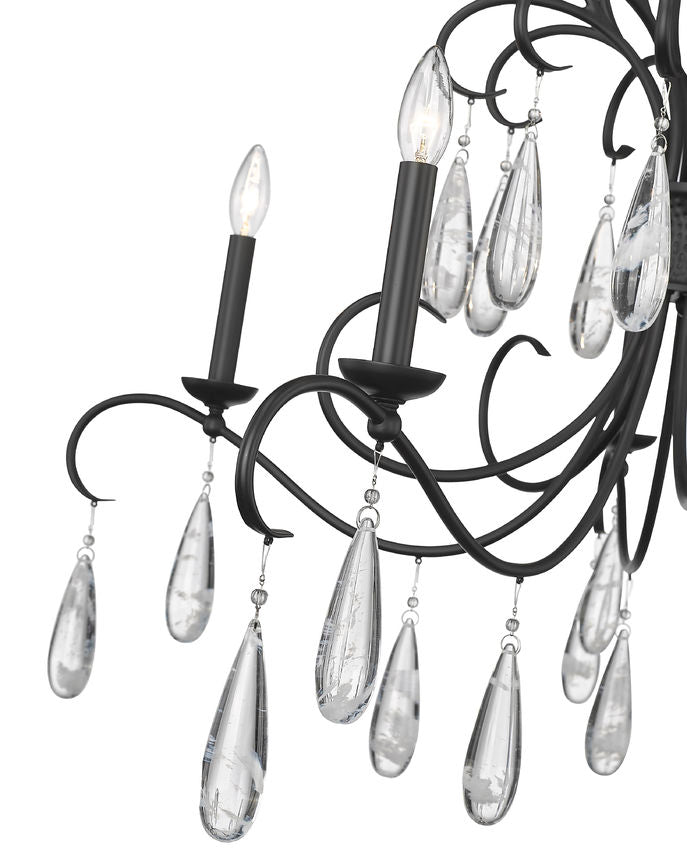 Z-Lite Amara 38" 5-Light Matte Black Steel Chandelier