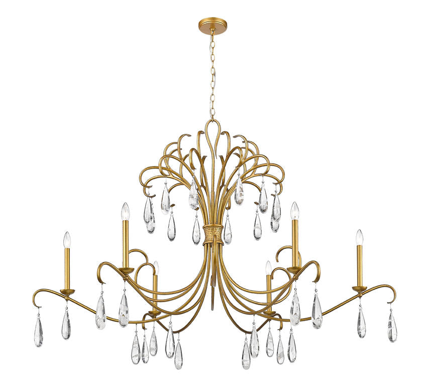 Z-Lite Amara 59" 6-Light Gilded Gold Steel Chandelier