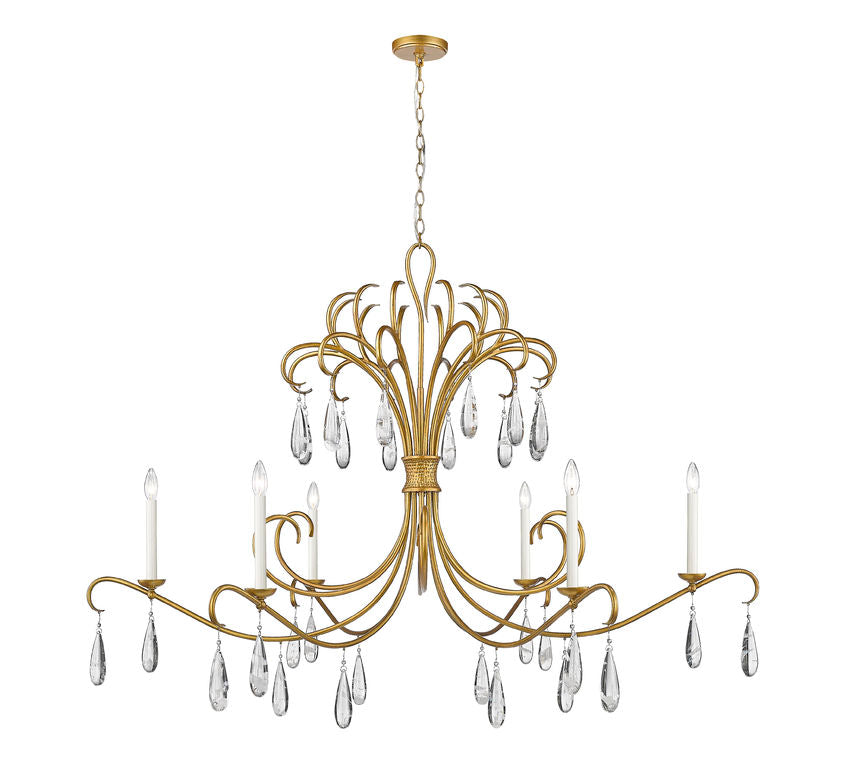 Z-Lite Amara 59" 6-Light Gilded Gold Steel Chandelier