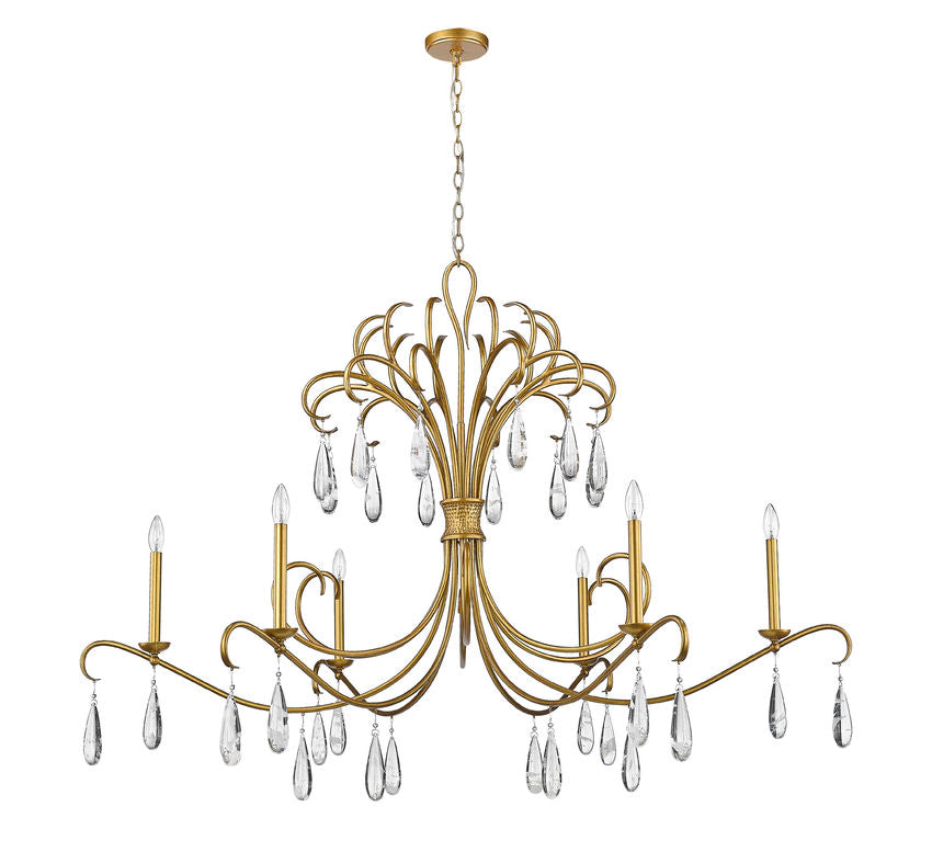 Z-Lite Amara 59" 6-Light Gilded Gold Steel Chandelier
